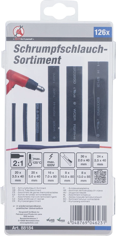 BGS Technic Kraftmann - Assortiment De Gaines Thermorétractables 126 Pièces – Image 3