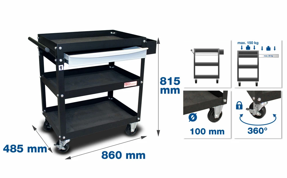 BGS Technic Servante D'atelier 1 Tiroir – Image 2