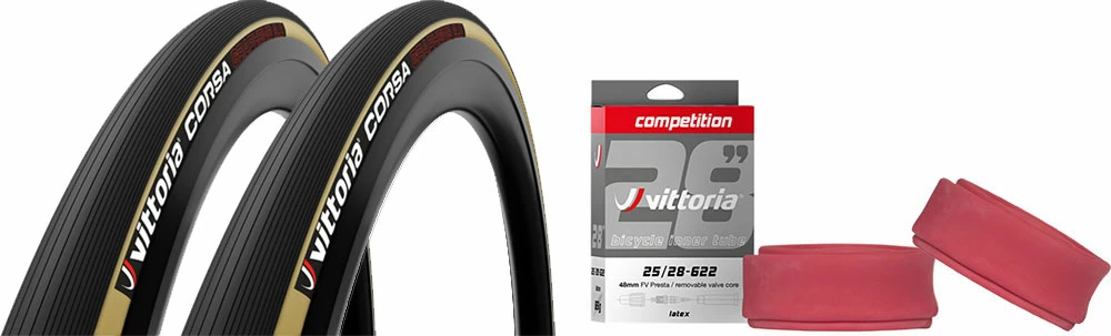 Vittoria Corsa G2.0 28-622 Jeu De 2 + Competition Latex 25/28