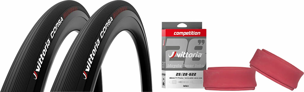 Vittoria Corsa G2.0 25-622 Jeu De 2 + Competition Latex 25/28