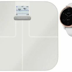 Garmin Index™-S2 Smart-Fat-Scale Bundle + Vivoactive 4S - GPS Fitness Smartwatch