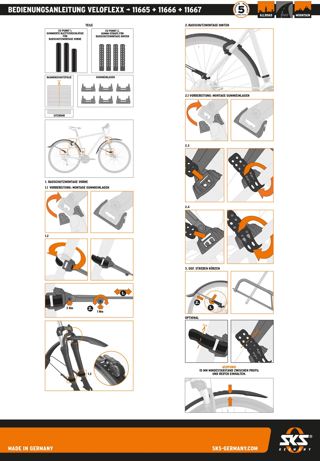 SKS Germany Veloflexx 55 26-28" Kit De Garde-boue – Image 4
