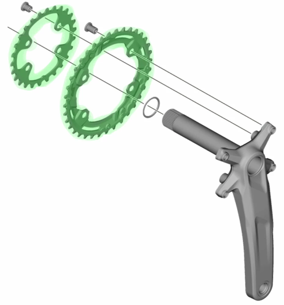 Shimano DEORE FC-M5100-2/M5100-B2 2x11 Vitesses Plateau – Image 6