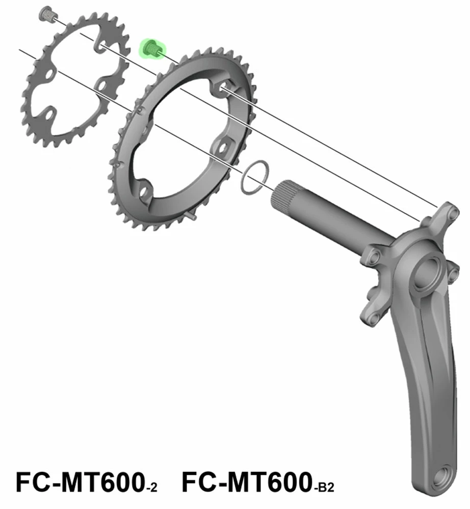 Shimano Vis De Plateau Pour FC-MT600-2/MT610 (4 Pièces) – Image 2